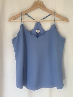 J. Crew Scalloped V-Neck Camisole in Dusty Blue